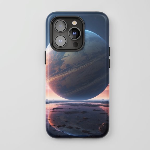 Alien Planet For All iPhone Series Tough Phone Case SciFi Cosmic Blue