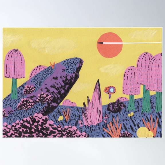 Alien Planet Poster Wall Art, Modern Wall Decor For Living Room Bedroom, 8x12 UNFRAMED
