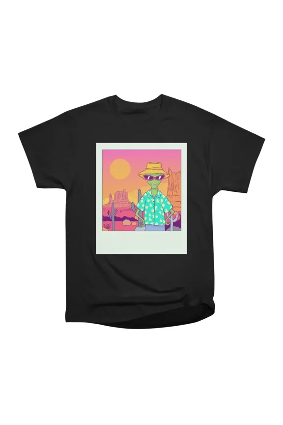 Alien Polaroid T-Shirt Tee Gift For Him Merch For Her Apparel For Friend