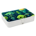 thumbnail image 1 of Alien PU Leather Jewelry Box with Removable Compartment and Earring Holder, Portable Travel Organizer, 1 of 6