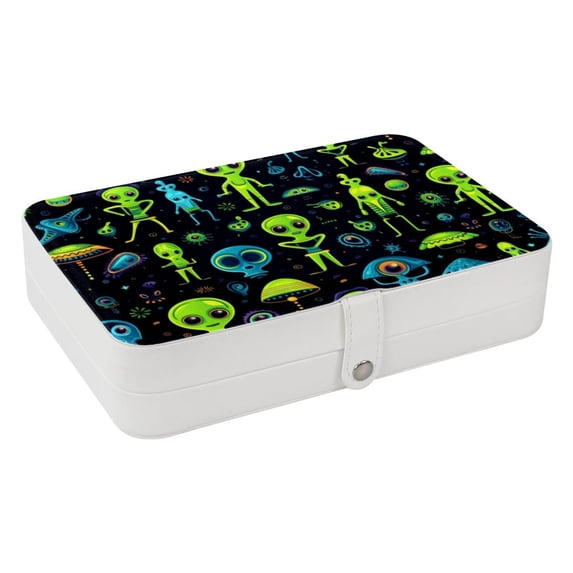 Alien Portable PU Leather Jewelry Organizer with Removable Compartment, Bracelet Holder, Earring Organizer, and Jewelry Boxes