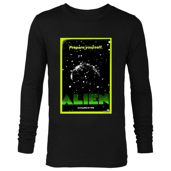Alien Prepare Yourself Retro Movie Poster - Long Sleeve T-Shirt for Men - Customized-Black