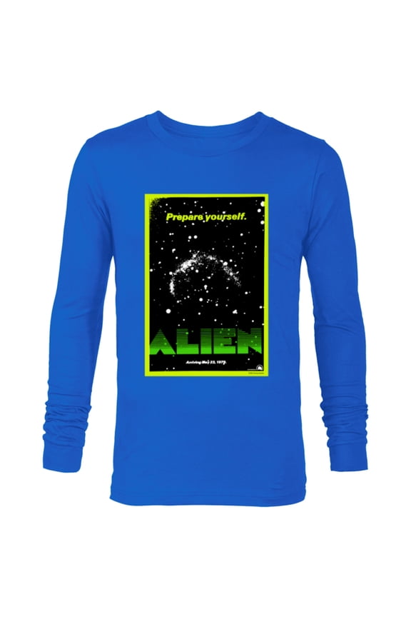 Alien Prepare Yourself Retro Movie Poster - Long Sleeve T-Shirt for Men - Customized-Navy