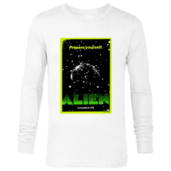 Alien Prepare Yourself Retro Movie Poster - Long Sleeve T-Shirt for Men - Customized-White