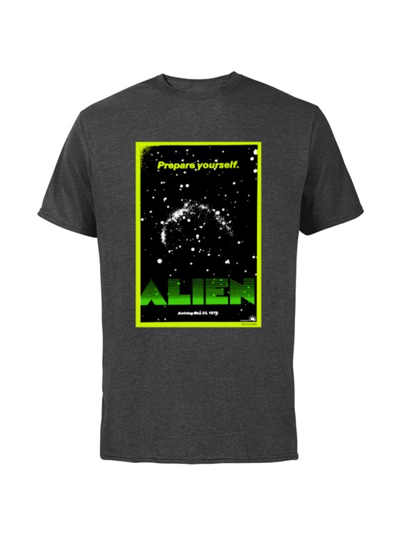 Alien Prepare Yourself Retro Movie Poster - Short Sleeve Cotton T-Shirt for Adults - Customized-Charcoal