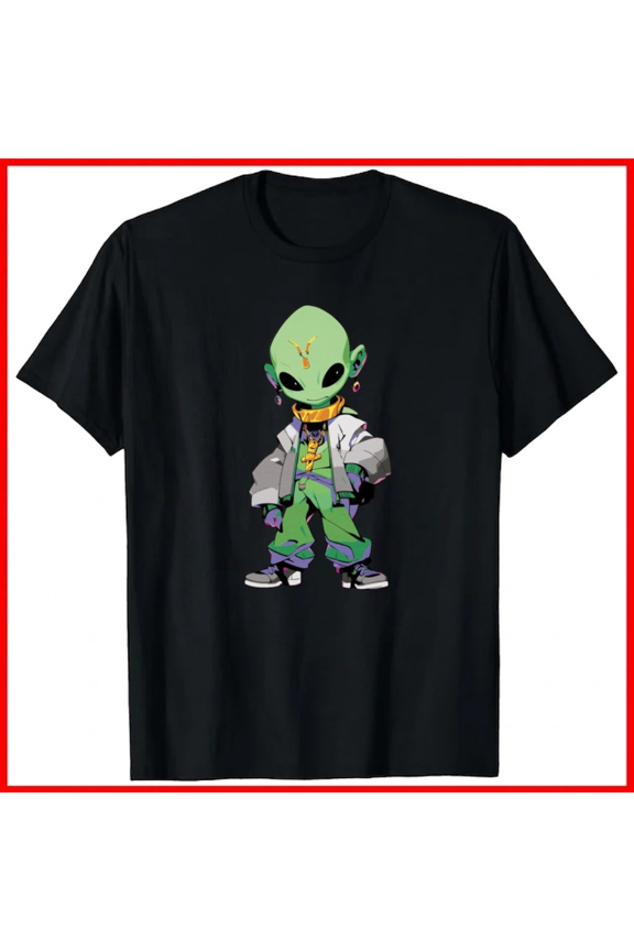 Alien Rapper Cool Extra Terrestrial Hip Hop Microphone Cap Unisex T-Shirt, up to size 5XL