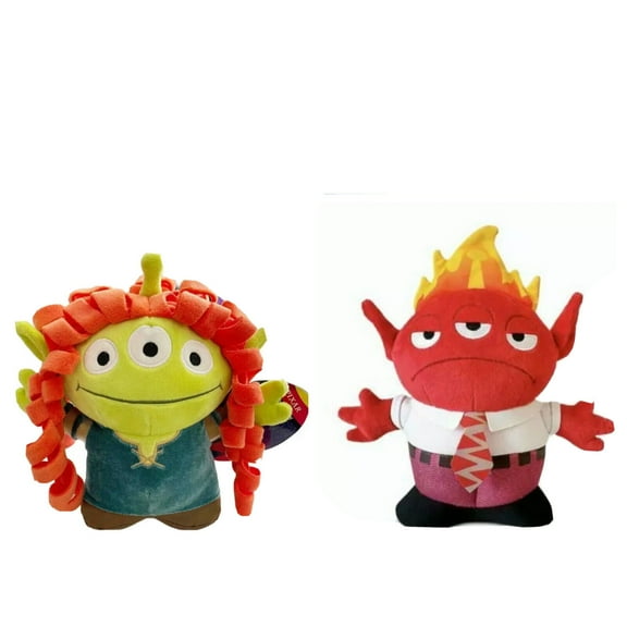 Alien Remix Plush Brave Merida & Inside Out Anger 8" Plush Limited Set