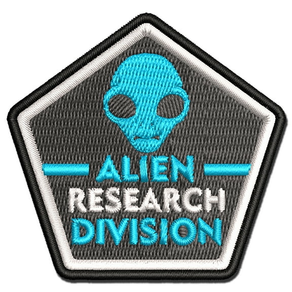 Alien Research Division Space Science Fiction Applique Multi-Color Embroidered Iron-On Patch - 2.0 Inch Mini