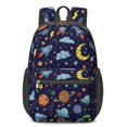 thumbnail image 1 of Alien Rocket Deep Blue Pattern 17" School Backpacks for Teens,Waterproof Oxford Fabric,S-Shape Padded Straps for School,Travel,Hiking,Camping, 1 of 6