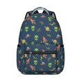thumbnail image 1 of Alien Rocket Deep Blue Pattern Backpack for School, Cute School Bag with Adjustable Shoulder Straps and Padded Back, 15.3"x11"x7.1", 1 of 5