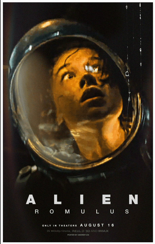 Alien Romulus Teaser Poster 2024 24x36 - Sci-Fi Horror, AndrewVM Art ...