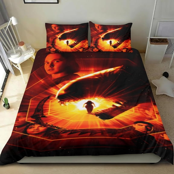 Alien Romulus Themed Bed Sheet Set Three Piece Set 36x75 In ches Comfortable And Skin Friendly Unique Design Creating A Star Studded Night Home Decor Gifts For Family Friends fans