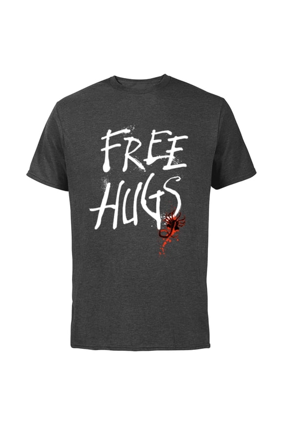 Alien: Romulus Xenomorph Facehugger Free Hugs - Short Sleeve Cotton T-Shirt for Adults - Customized-Charcoal
