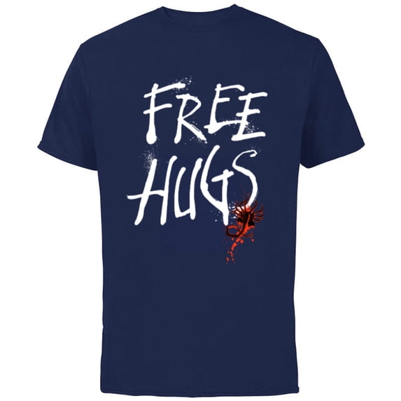 Alien: Romulus Xenomorph Facehugger Free Hugs - Short Sleeve Cotton T-Shirt for Adults - Customized-Navy