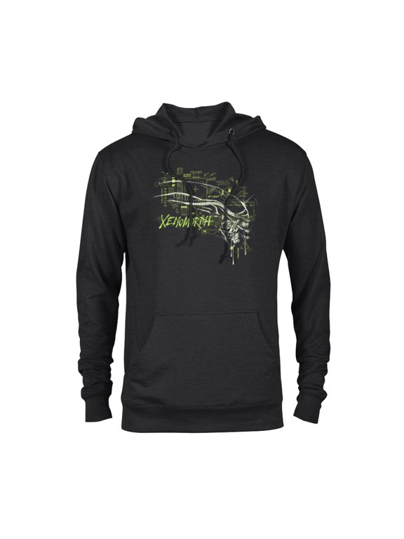 Alien: Romulus Xenomorph Head Over Tech - Pullover Hoodie for Adults - Customized-Black
