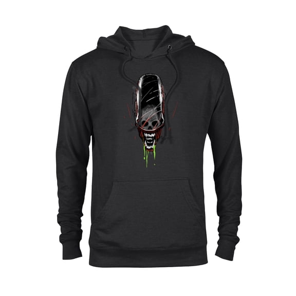 Alien: Romulus Xenomorph Head Skull and Double Jaws Art - Pullover Hoodie for Adults - Customized-Black