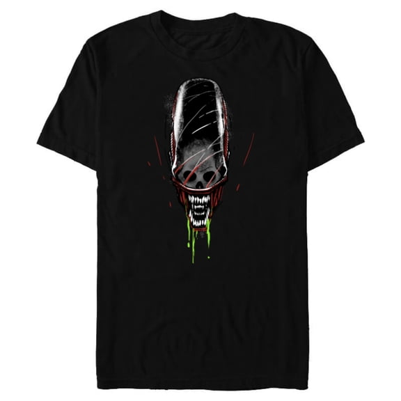Alien: Romulus Xenomorph Head Skull and Double Jaws Art - Short Sleeve Blended T-Shirt for Adults - Customized-Black