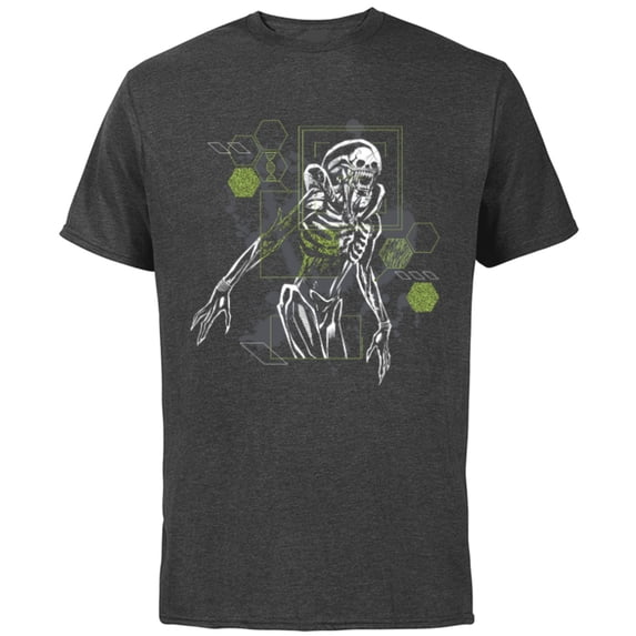Alien: Romulus Xenomorph Tech Readout - Short Sleeve Cotton T-Shirt for Adults - Customized-Charcoal