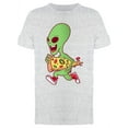 thumbnail image 1 of Alien Running With Pizza T-Shirt Men -Image by Shutterstock, Male x-Large, 1 of 2