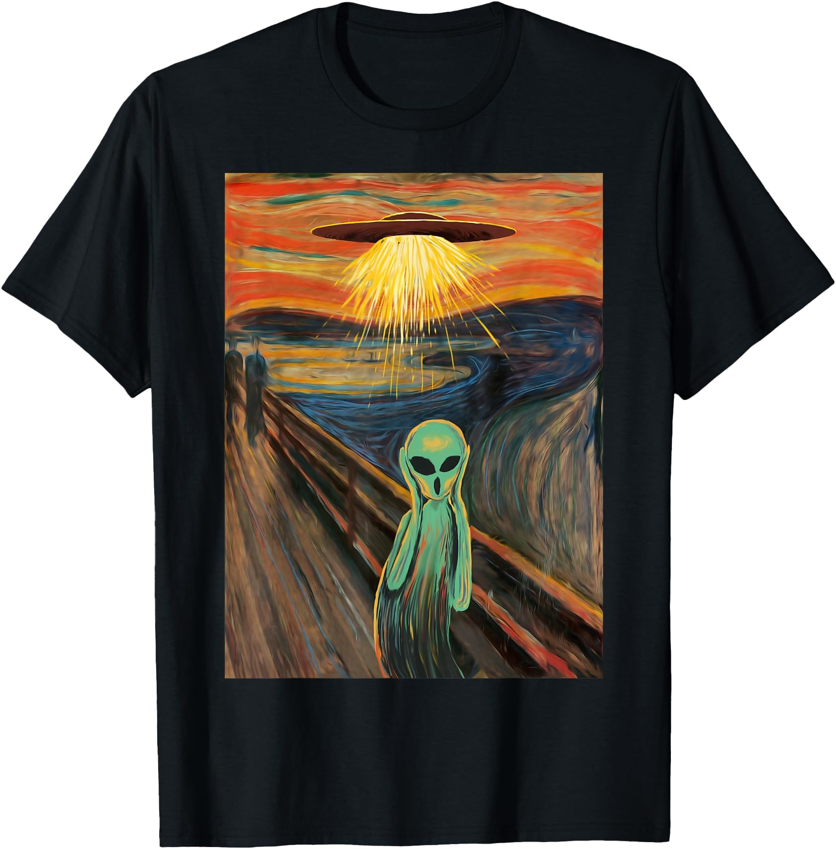 Alien Scream Painting T-Shirt,Forest Green color,size 2XL - Walmart.com
