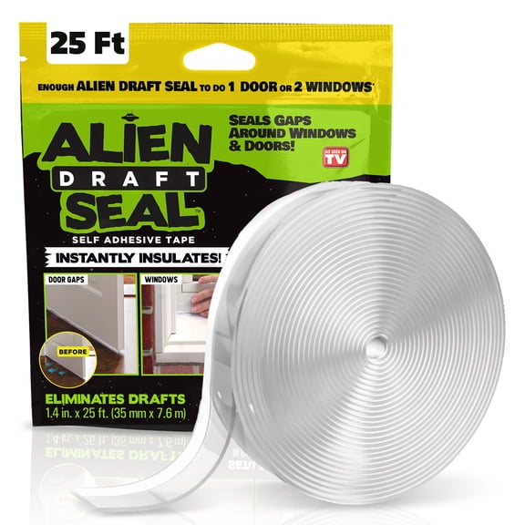 Alien Seal Draft Seal Weatherstrip Window Door Seal Strip Windproof Clear Sealing Tape Self Adhesive Draft Seal Tape, 25FT