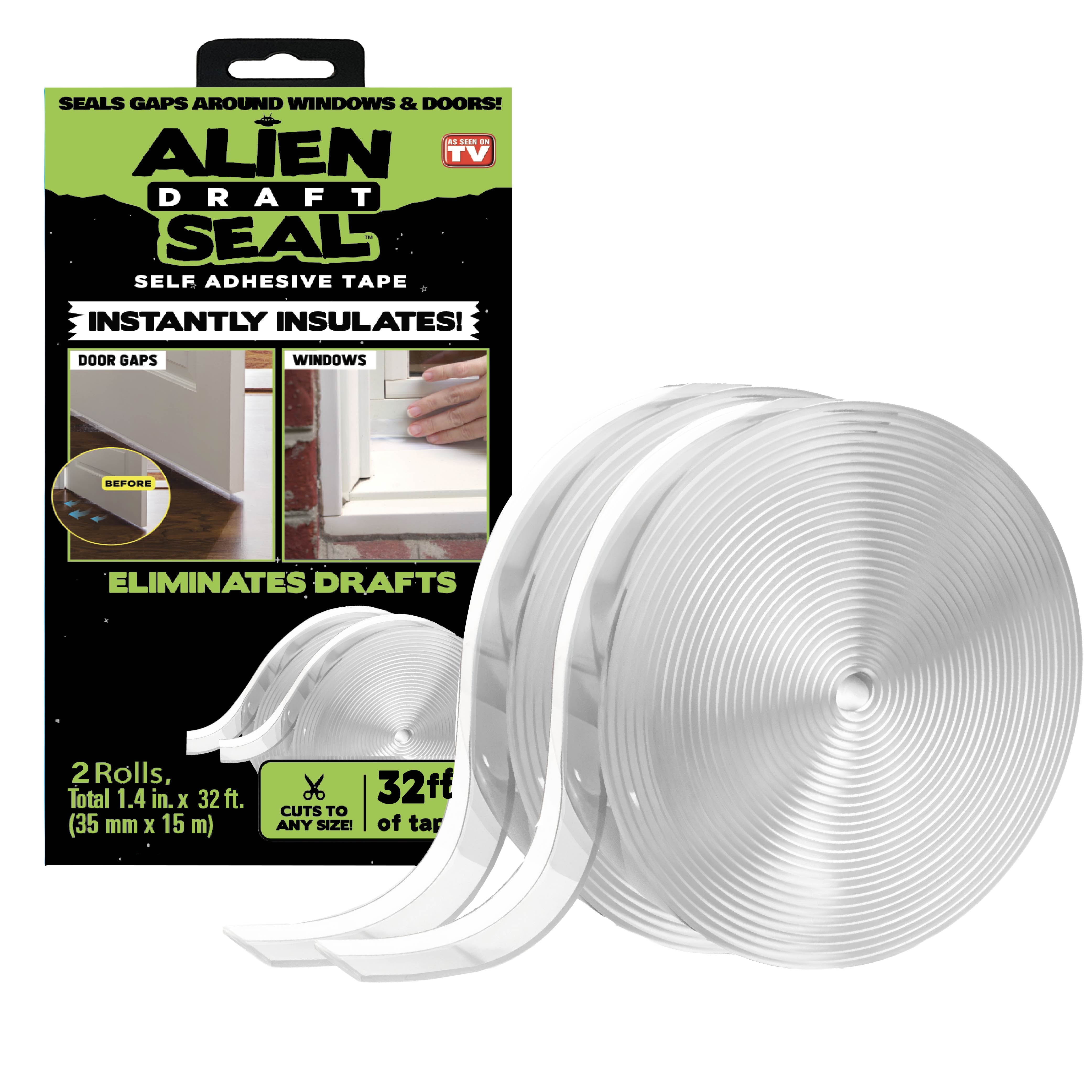 Alien Seal Draft Seal Window Door Seal Strip Transparent Windproof Clear Sealing Tape Self Adhesive Draft Seal Tape 2 Rolls