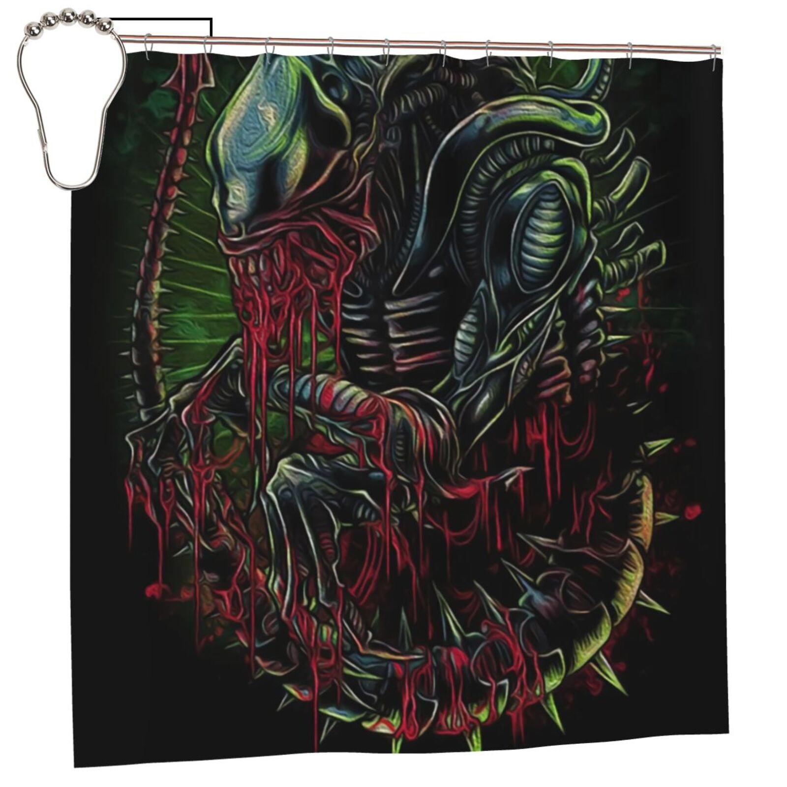 Alien Shower Curtain,Waterproof Polyester Fabric Decorative Bathroom