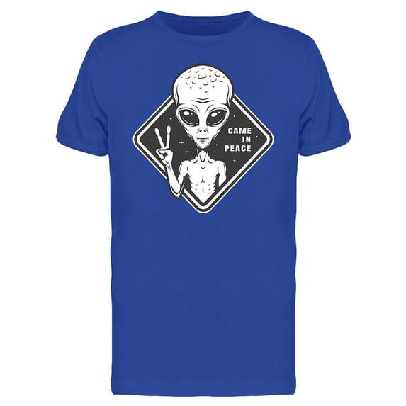 Alien Showing Peace Sign T-Shirt Men -Image by Shutterstock, Male 3X-Large