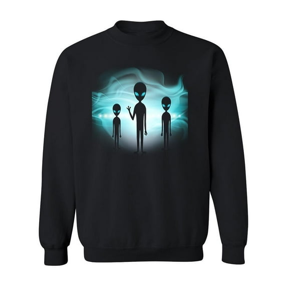 Alien Silhouette Design Sweatshirt Men -Image by Shutterstock, Male Medium