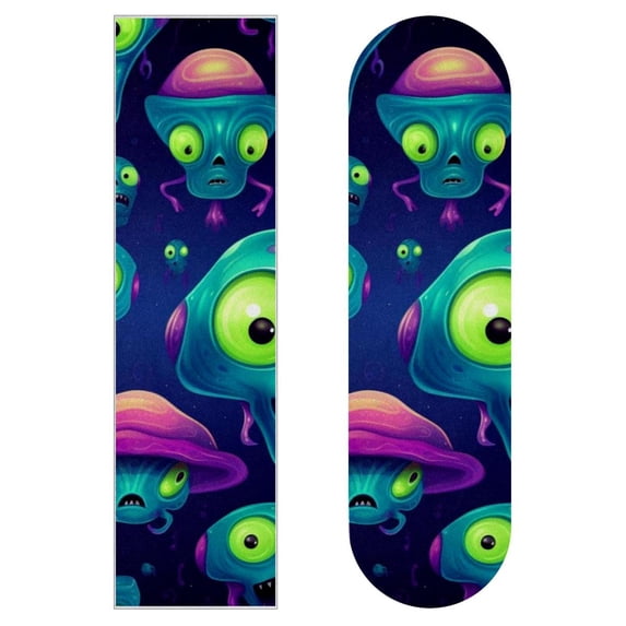 Alien Skateboard Stickers Pack of Two - Emery Surface, PVC Back, 8.8x32.6in/22.4x83 cm - Skateboard Accessories