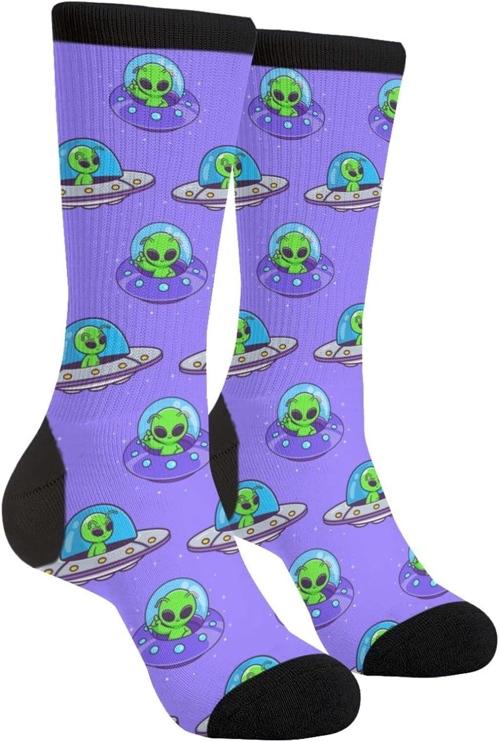 Alien Socks Funny Novelty Socks Casual Athletic Crazy Cute Crew Socks