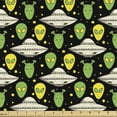 thumbnail image 1 of Ambesonne Alien Fabric by the Yard Upholstery, UFO Portrait Space Crafts, 2 Yards, Green Yellow and Black, 1 of 4