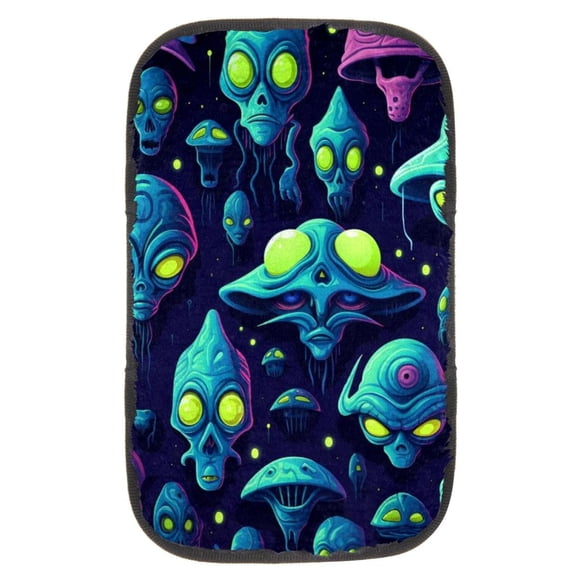 Alien Soft Comfortable Furry Printed Car Armrest Pad Mat Cover Accessory
