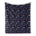 thumbnail image 1 of Alien Soft Flannel Fleece Throw Blanket, Composition of Stars Rockets Planets in Soft Tones, Cozy Plush for Indoor and Outdoor Use, 50" x 70", Multicolor, by Ambesonne, 1 of 6