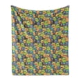 thumbnail image 1 of Alien Soft Flannel Fleece Throw Blanket, Monsters with Many Eyes Crowd of Characters from Outer Space Visitors of the Earth, Cozy Plush for Indoor and Outdoor Use, 60" x 80", Multicolor, by Ambesonne, 1 of 5