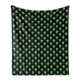 thumbnail image 1 of Alien Soft Flannel Fleece Throw Blanket, Supernatural Martiansal Beings from Other Planets Head of an Alien, Cozy Plush for Indoor and Outdoor Use, 50" x 60", Fern Green Black, by Ambesonne, 1 of 5