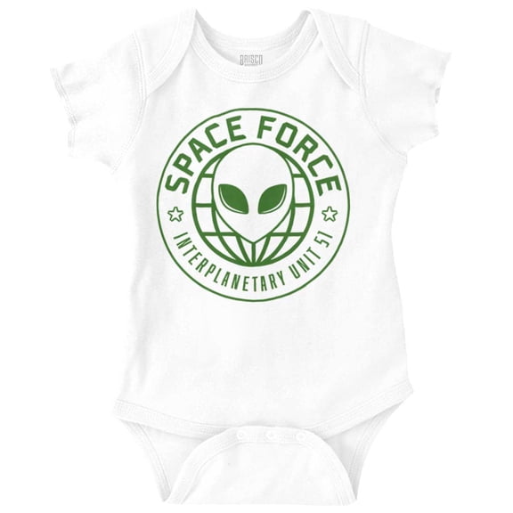 Alien Space Force Area 51 Believers Romper Boys or Girls Infant Baby Brisco Brands NB