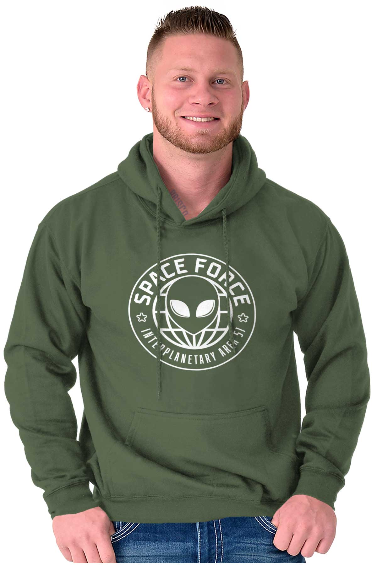 Alien Space Force Area 51 Believers Unisex Plus Fleece Graphic Hoodie ...