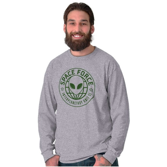 Alien Space Force Area 51 Believers Plus Size Long Sleeve Graphic Tee Shirt Brisco Brands 3X