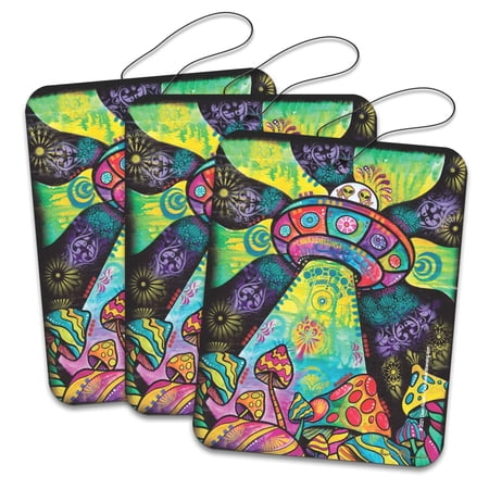 Alien Space Ship by Dean Russo Road Rage Air Freshener - Vanilla Scent - 3 Pack