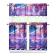 thumbnail image 1 of Alien Spacecraft Kitchen Curtains 3-Piece Set, Space and Galaxy Aesthetic Tier Curtains with Valance, Starry Night Sky Semi-Sheer Rod Pocket Panels, 1 of 5