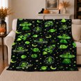 thumbnail image 1 of Alien Spaceship Planet Whimsical Space Theme, Playful Celestial Art Scene, Warm Flannel Blanket for Living Room and Bedroom, Celestial Art Lovers Housewarming Gift, Fantasy Home Decor, 1 of 9