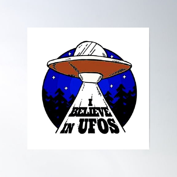 Alien Spaceship Poster Wall Art, Modern Wall Decor For Living Room Bedroom, 24x24 UNFRAMED