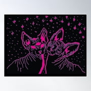 Alien Sphinx Cats Poster Wall Art, Modern Wall Decor For Living Room Bedroom, 24x36 UNFRAMED