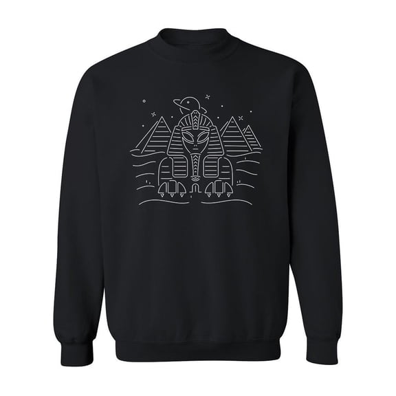 Alien Sphinx Neon Graphic Sweatshirt Men -Image by Shutterstock, Male Medium
