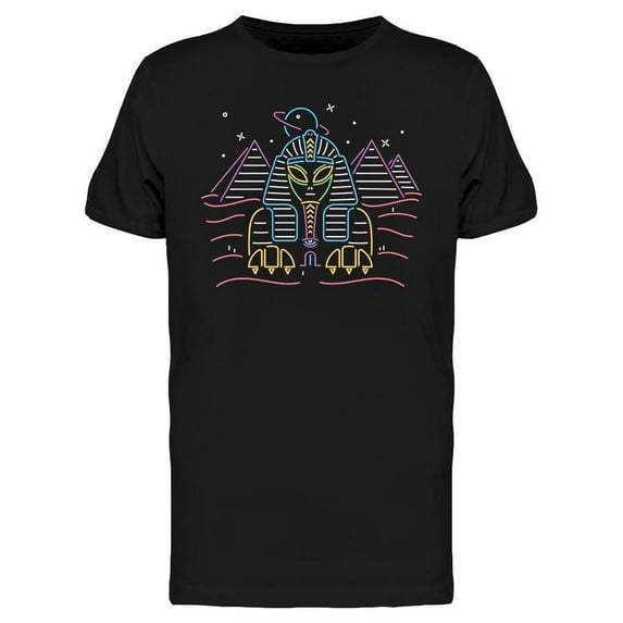 Alien Sphinx Neon Style T-Shirt Men -Image by Shutterstock, Male Medium
