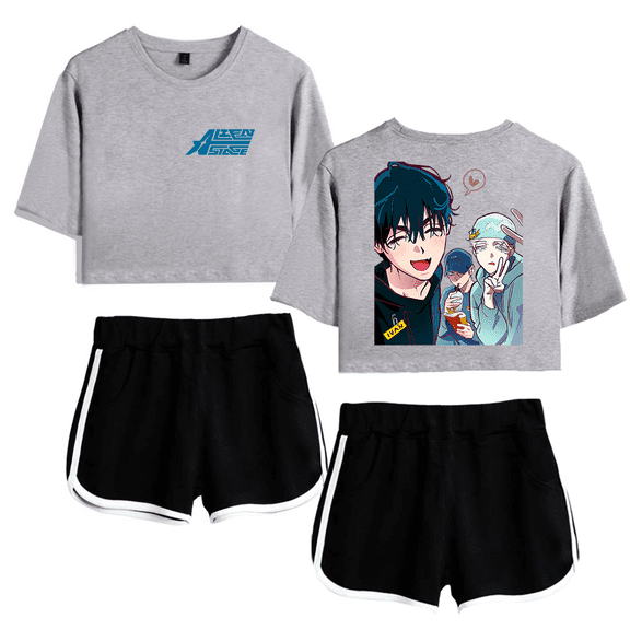 Alien Stage ALNST Merch Crop Top T-Shirt Luka Shorts Suit Final Round Short Sleeve For Women Girl Top Tee