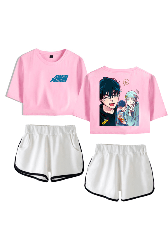 Alien Stage ALNST Merch Crop Top T-Shirt Luka Shorts Suit Final Round Short Sleeve For Women Girl Top Tees