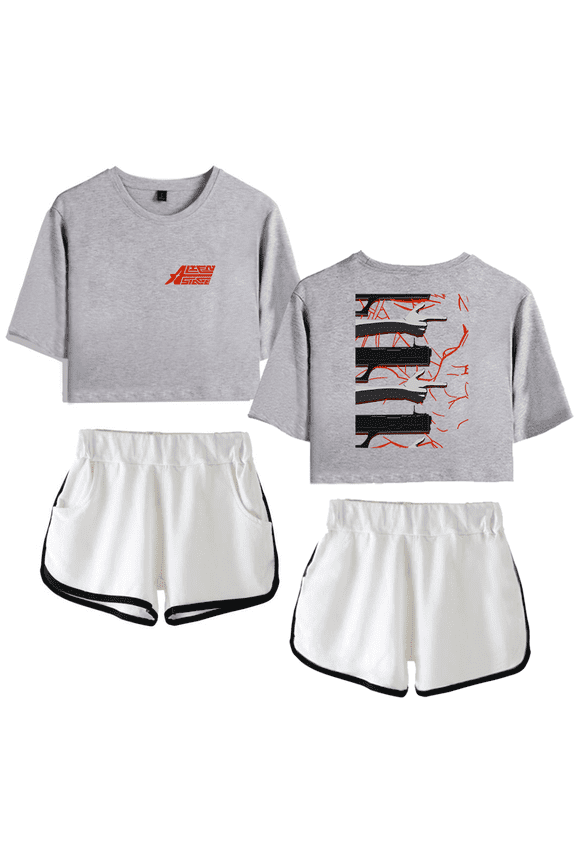 Alien Stage ALNST Merch Crop Top T-Shirt Shorts Suit Final Round Short Sleeve For Women Girls Top Tees