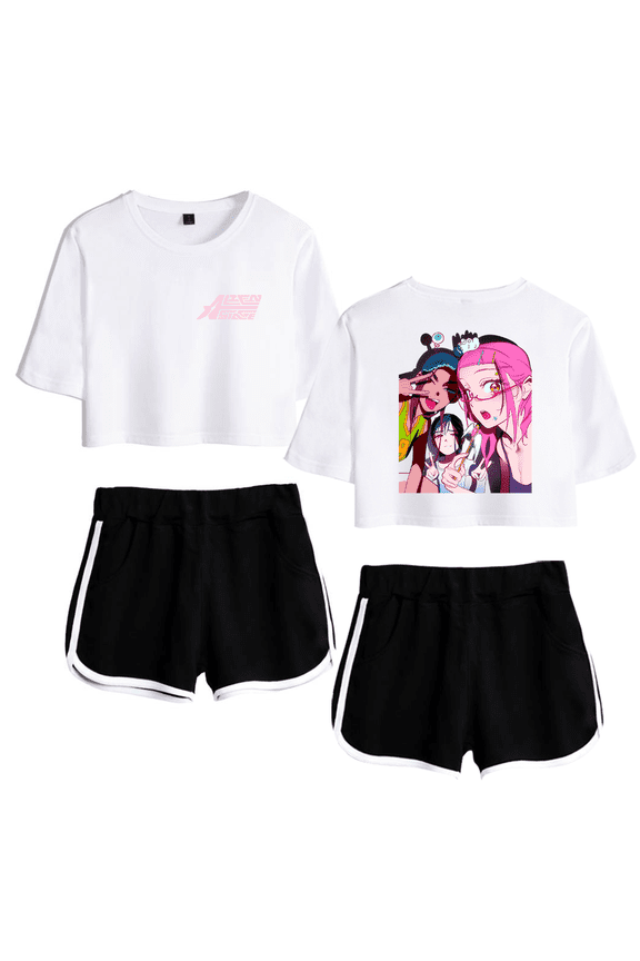 Alien Stage ALNST Merch Crop Top T-Shirt Shorts Suit Off The Record Short Sleeve For Women Girl Tee
